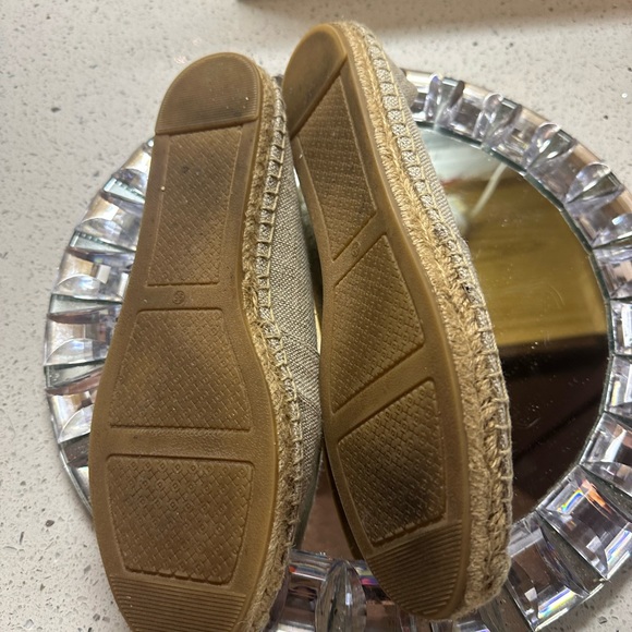 Tory Burch 9 1/2 flat espadrilles in canvas and pink leather - Picture 4 of 4